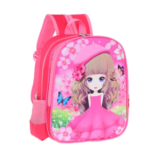Waterproof Light Pink Carton Cute Princess Kids School Bag