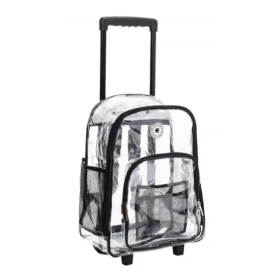 Trolley Clear Transparent PVC School Backpack for School, Security, and Sporting Events