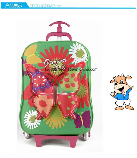 3D EVA Embossed Butterfly Children Travel Luggage Trolley Bag
