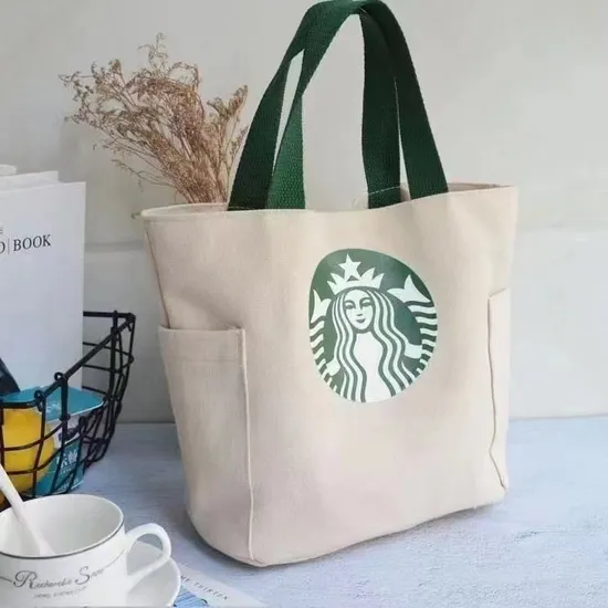 Fashion Customized Female Women Durable Canvas Hand-Held Single Shoulder Cotton Leisure Shopping Advertising Beach Gift Daily Tote Bag