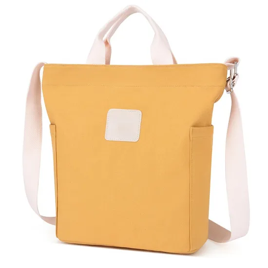 Eco-Friendly Cotton Canvas Shopping Shoulder Bag and Tote Bag with Zipper