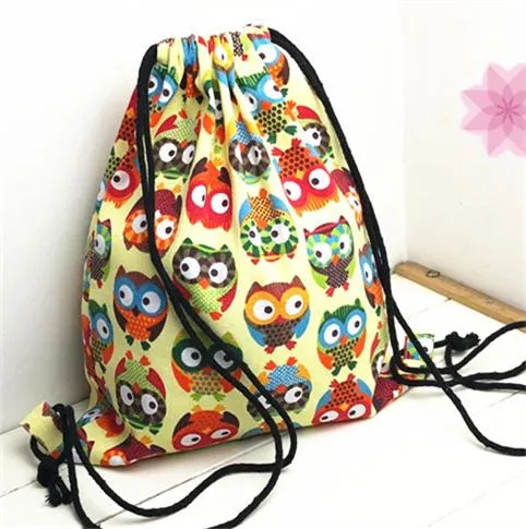 Children DIY Painting Colouring Cotton Canvas Back Pack Bag Drawstring Bag