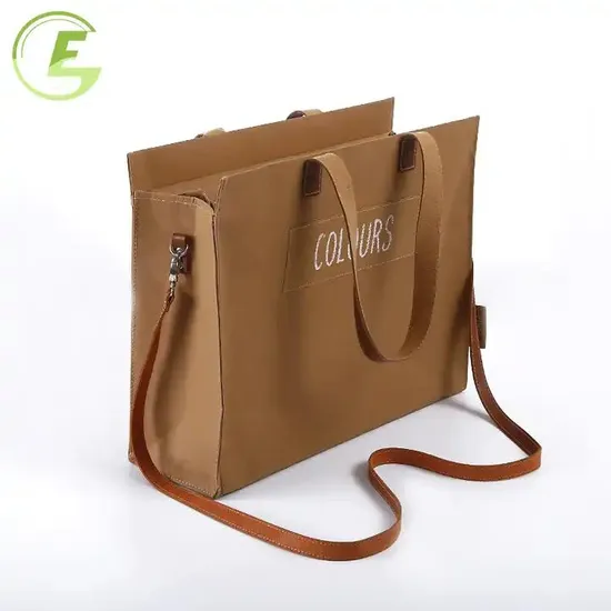 Silver Washable Kraft Paper Handbag