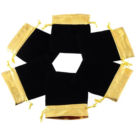 New Design Luxury Wholesale Personalized Velvet Bags Jute Black Gift Jewelry Bag