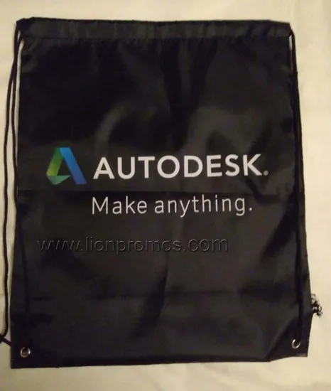 Tailored Logo Printed Polyester Sports Campaign Fans Drawstring Backpack