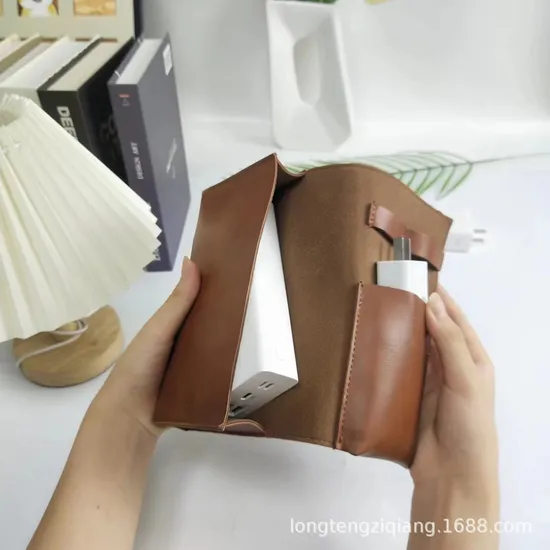 Leather Tech Pouch for Cables Chargers Phone