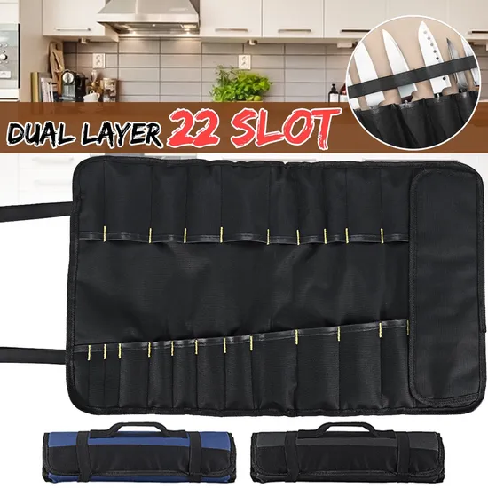 Chef′s Knife Bag Roll Bag Suitcase Bag 22 Knives Portable Durable Large-Capacity Multi-Function Knife Bag