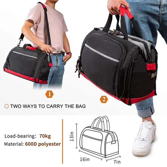 Wide Mouth Waterproof Tool Bag with 25 Pockets for Tool Organizer & Storage