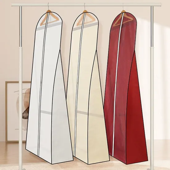 Hot Sales High Quality Foldable Clothing Storage Bag Wedding Dress Gown Dust Cover Suit Garment Bag for Custom