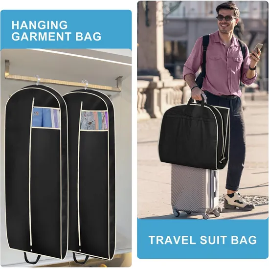 Customized Dustproof Cover Garment Hanging Bag Foldable Suit Travel Bag