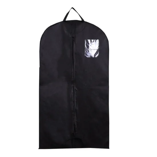 Custom Print Colour Logo Cheap Eco Non Woven Foldable Reusable Garment Clothes Storage Suit Cover Bags with Handle and Zipper