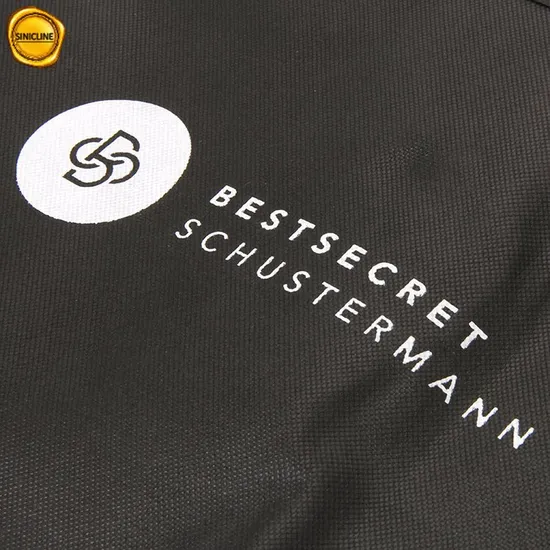 Custom Black Non-Woven Fabric Garment Storage Bag with White Logo