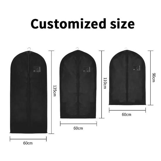 Customized Zipper Hanging Non Woven Suit Cover Garment Bag with Various Styles