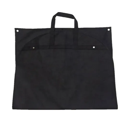 Packing Luxury Custom Logo Printed Nylon Cotton Canvas Dust Protector Customized Men Suit Cover Black Garment Bag