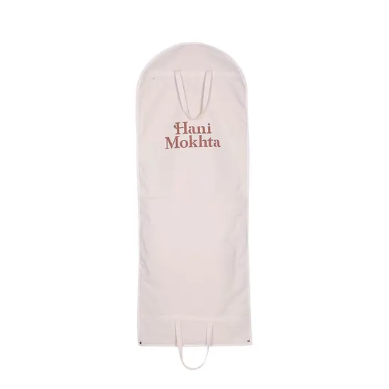 Cotton Long Dress Cover Bag Reusable Garment Packaging Bag for Promotional Custom Folding Zip Suit Cover Garment Bag