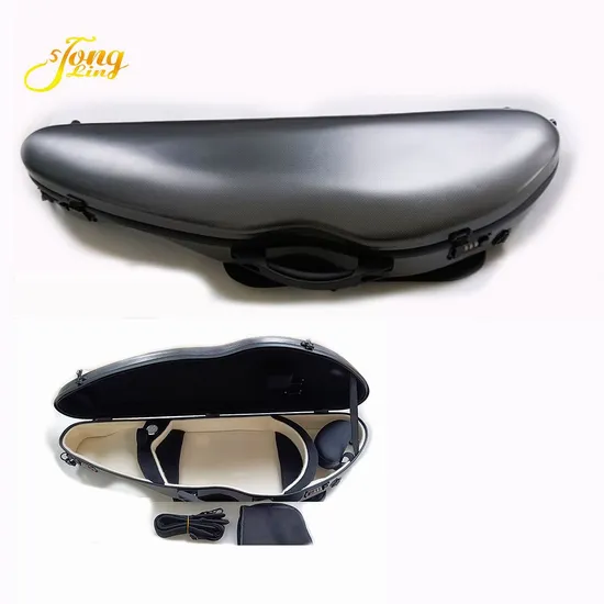 Carbon Fiber Violin Case with Music Bag and Combination Lock and Strap for 4/4 Violin