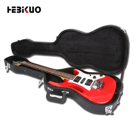 Customs Guitar Parts Black Wooden/Sponge/Leather Electric Guitar Hard Case