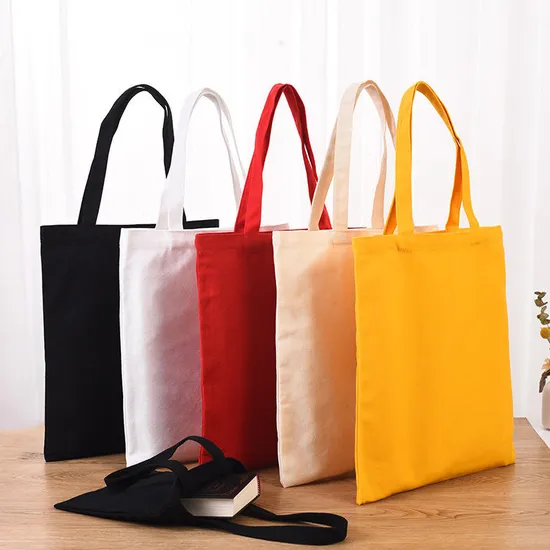 Promotion Custom Blank Reusable Grocery Tote Shopping Bag Plain Organic Cotton Canvas Tote Bag with Logo