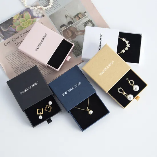 Custom Cardboard Slide Drawer Gift Packaging Box Sliding Consumer Electronics Gift White Drawer Jewelry Box Package Box
