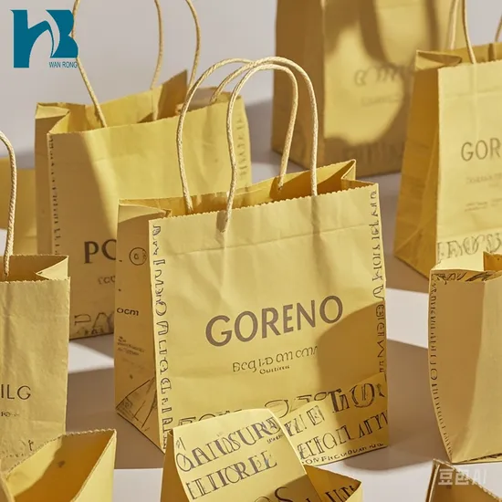 Custom Logo Print Recycled Brown White Kraft Shopping Food Packaging Paper Bag with Handles