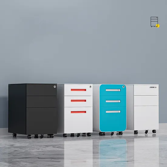 Office Furniture 3 Drawer Mobile Metal Pedestal Cabinet