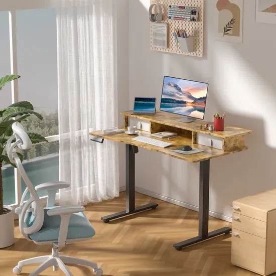 Ergonomic Furniture Luxury Laptop Study Electric Height Adjustable Sit Stand Table Office Study Notebook Computer E-Sports Standing Desk