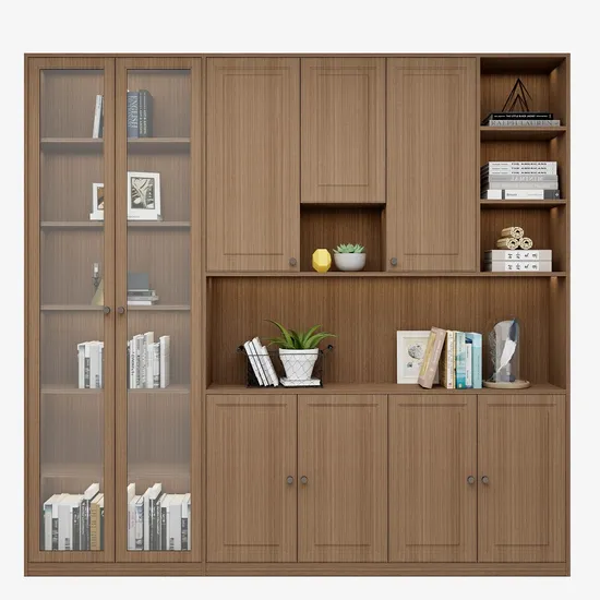 with Doors Household Office Use Open Wooden Bookshelves Bookcase