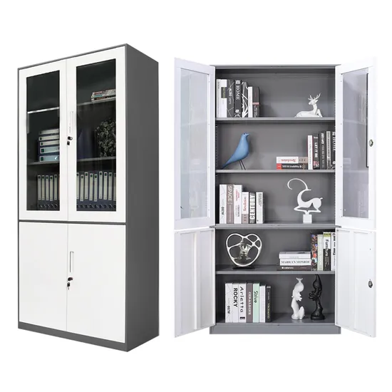 Metal Glass Door Cupboard Steel Office Furniture File Storage Cabinet