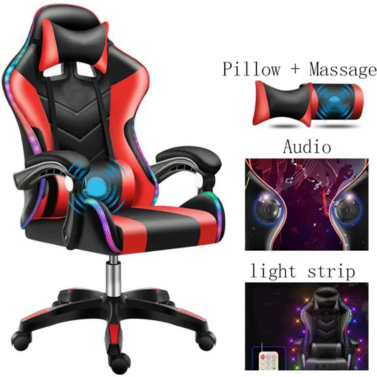 Office for with Speaker LED Without Wheels Small Under 50 Carbon Black Inflatable Game Xrocker Computer Orange Mat Gaming Chair