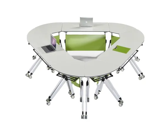 Conference Meeting Desk with Wheels; Modern School Furniture Training Room Table and Chair