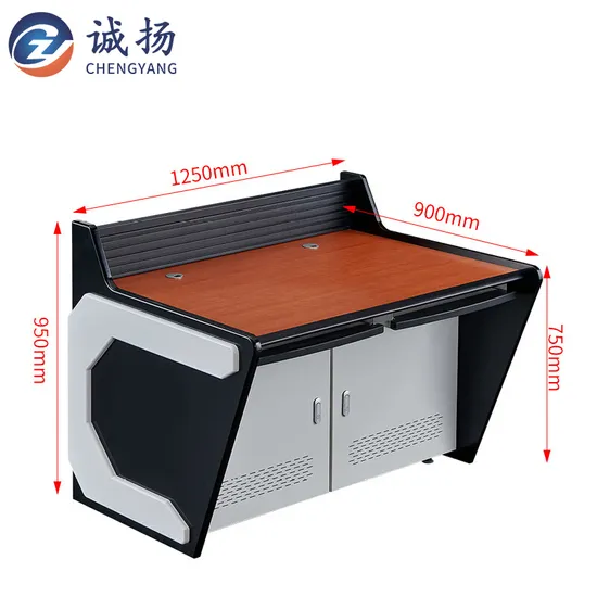 Double Red Office Table Monitoring Console Cabinet Command Center Control