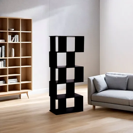 Elegant Wooden Panel Bookshelf for Home Storage and Decorative Display