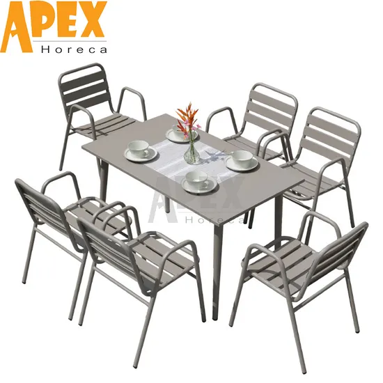 Commercial Lightweight Aluminum Stackable Outdoor Garden Furniture Dining Chair Wholesale