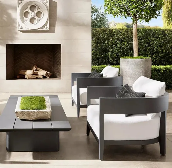 Custom Modern Luxury Outdoor Garden Furniture Sofa Aluminum Patio Outdoor Furniture Sets