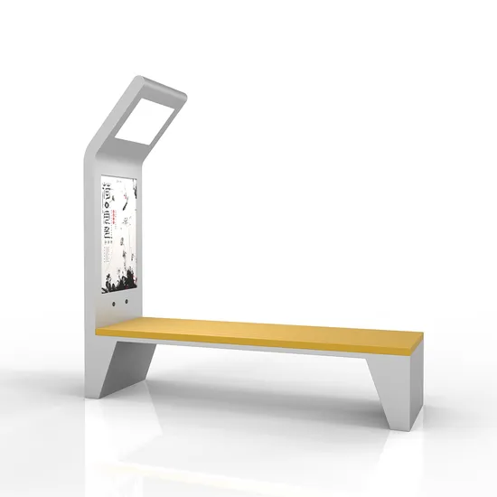Solar Powered Night Advertising Light Box Smart Bench