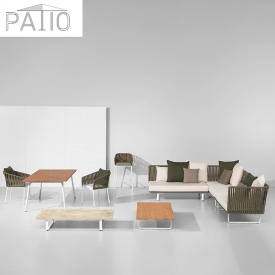 Commercial Aluminum Frame Rope Sofa Set Outdoor Patio Leisure Garden Furniture