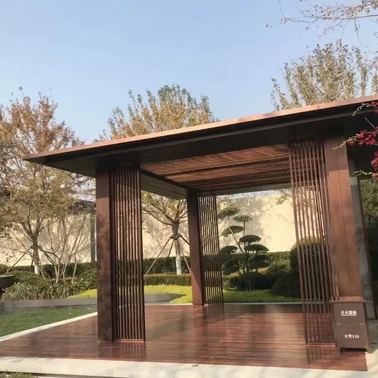 China New Motorized Aluminum Rotating Steel Garden Canopy Outdoor Furniture Pergola Hot Gazebo