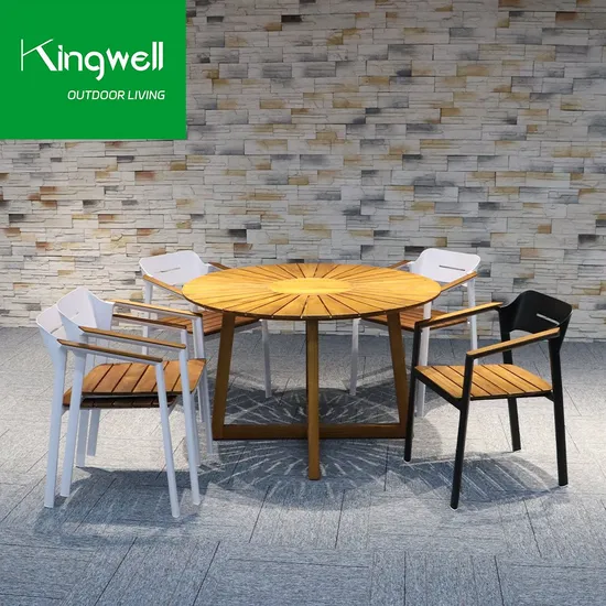 Factory Restaurant Table and Chairs Solid Wood Garden Sets Teak Outdoor Table