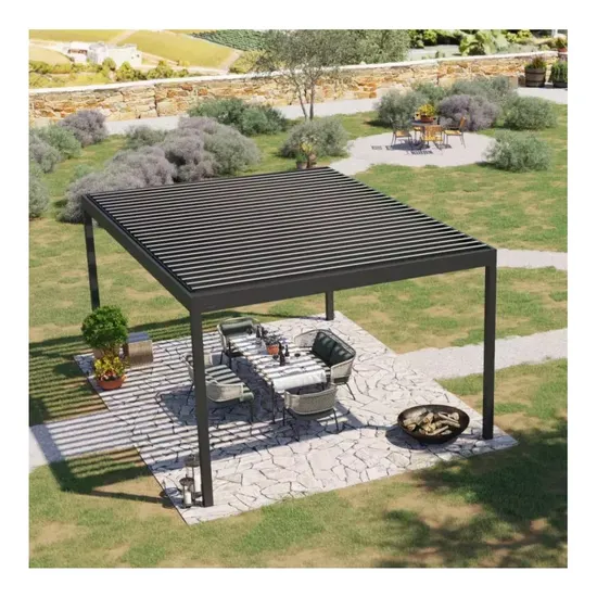 Outdoor Pergolas Gazebo Wholesale Quality Luxury House Arches Manual Aluminum Pergola with Hand Crank