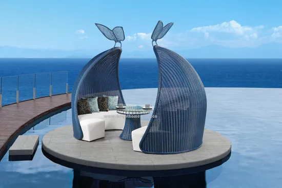 New Design Aluminium Wicker Leisure Outdoor Furniture Tent Ocean Mediterranean Luxury Modern Style Sectional Sofa