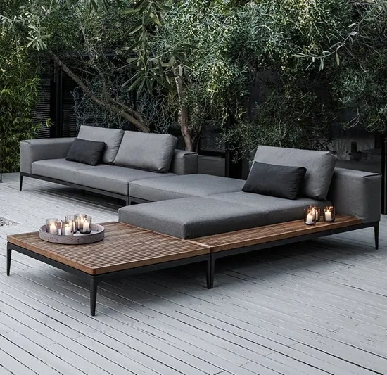 High Quality Resort Leisure Lounge Chair Aluminum Sofa Set Outdoor Garden Furniture Set