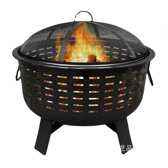 Circular Stove Rattan Effect Garden Wood Burner Terrace Outdoor Heater
