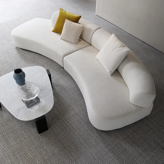 Modern Pure White Living Room Sofa Set Luxurious Comfort with Stylish Design