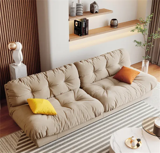 Italian Modern Minimalist Designer Style Popular Online Cloud Fabric Sofa for Small Living Room