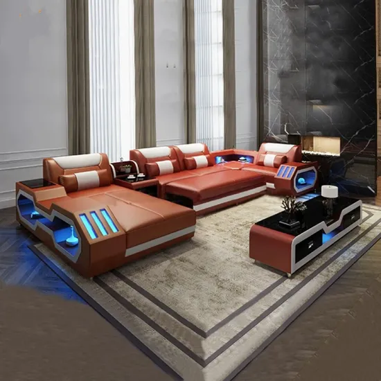 LED Light Smart Luxury Furniture Sofa Sectional Set Living Room Furniture Sofa