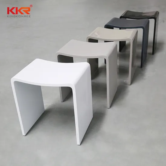 Kkr Stone Modern Design Stool Solid Surface Bathroom Shower Stools