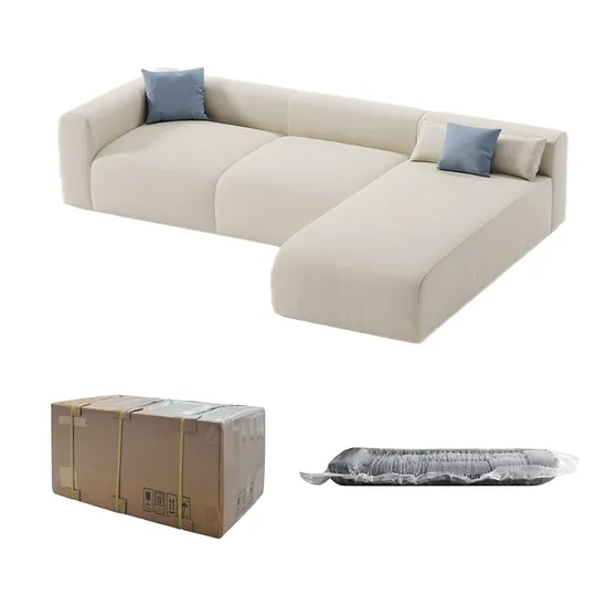Home Furniture Factory Couches Corner Velvet Sectional Sofa Compressed Sofa