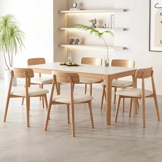 Round Dining Table Set Dining Room Furniture Metal Base Table Top Sintered Stone Chair R037A01