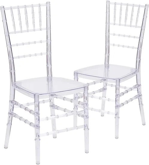 Amazon Best Sale Stackable Dining Banquet Ghost Event Acrylic Chiavari Chairs