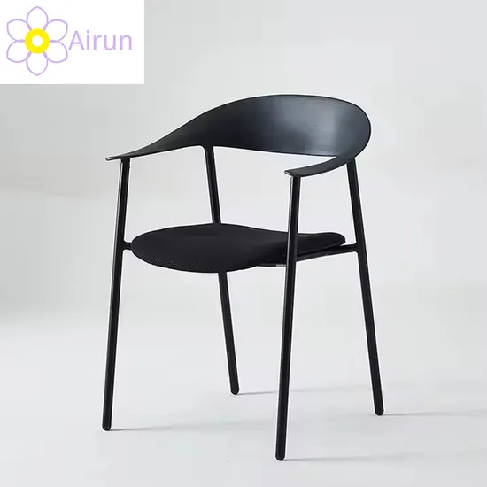 Luxury Household Leisure Plastic Iron Dining Chair Modern Nordic Commerical Home Restaurant Hotel Cafe Waiting Reception Chair